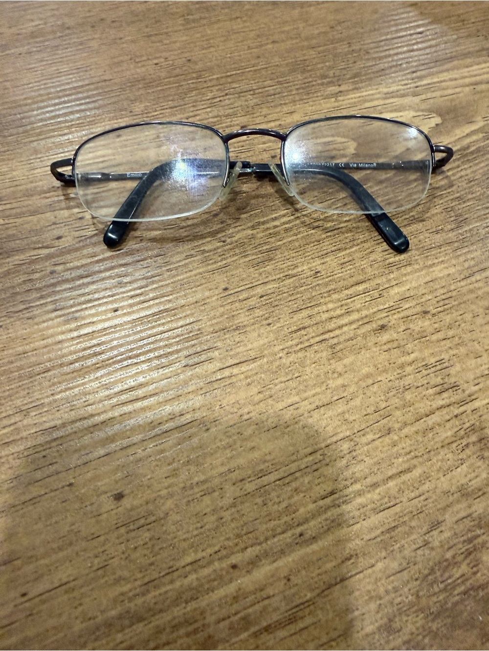 Via Milano Emilio Eyeglasses Women Gunmetal Half Rim Metal 52-20-140